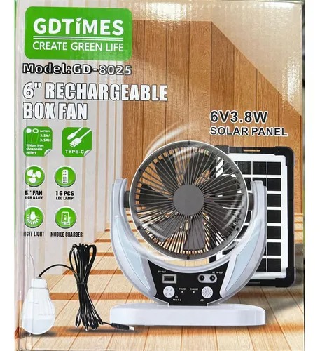 Ventilador Portátil Solar Radio Lámpara